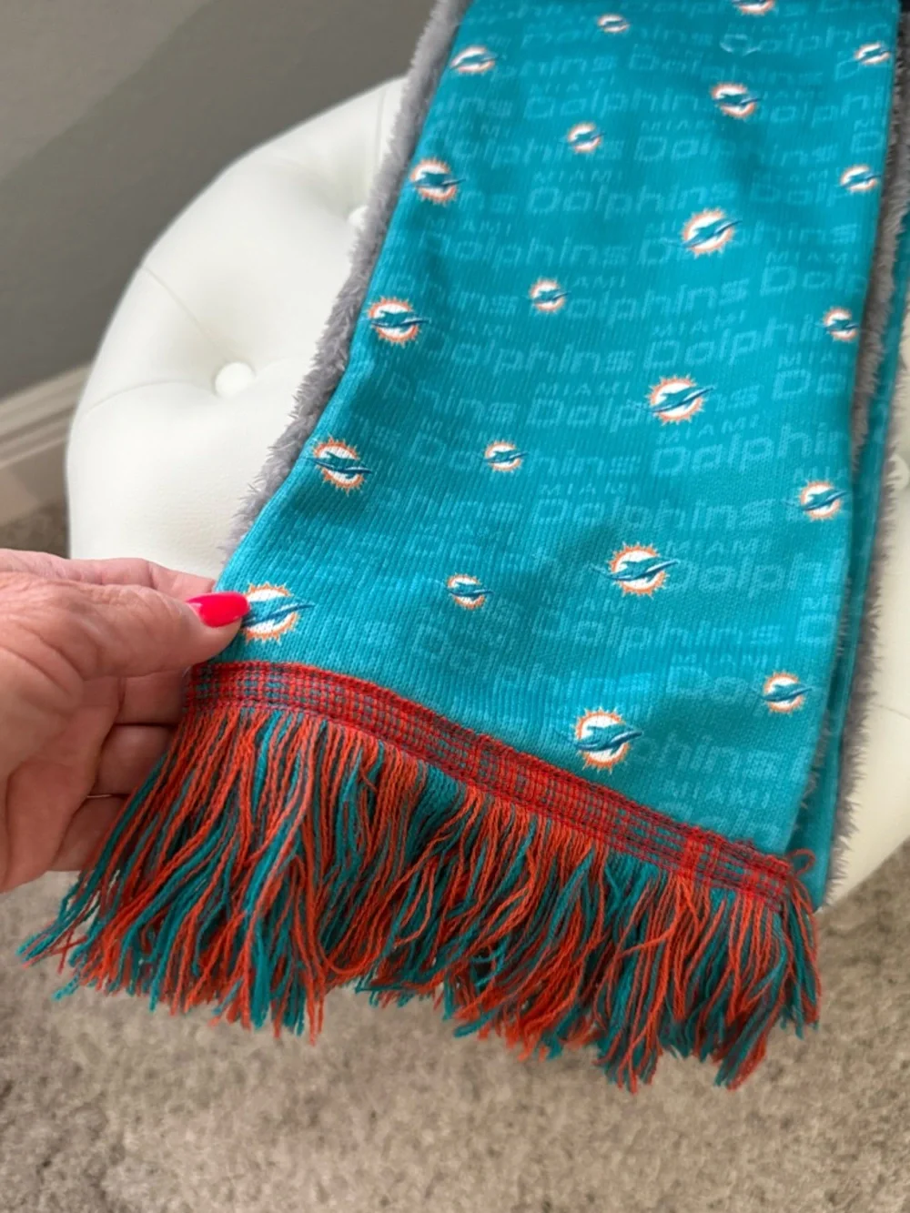 NEW! Miami Dolphins Teal & Orange Logo Scarf